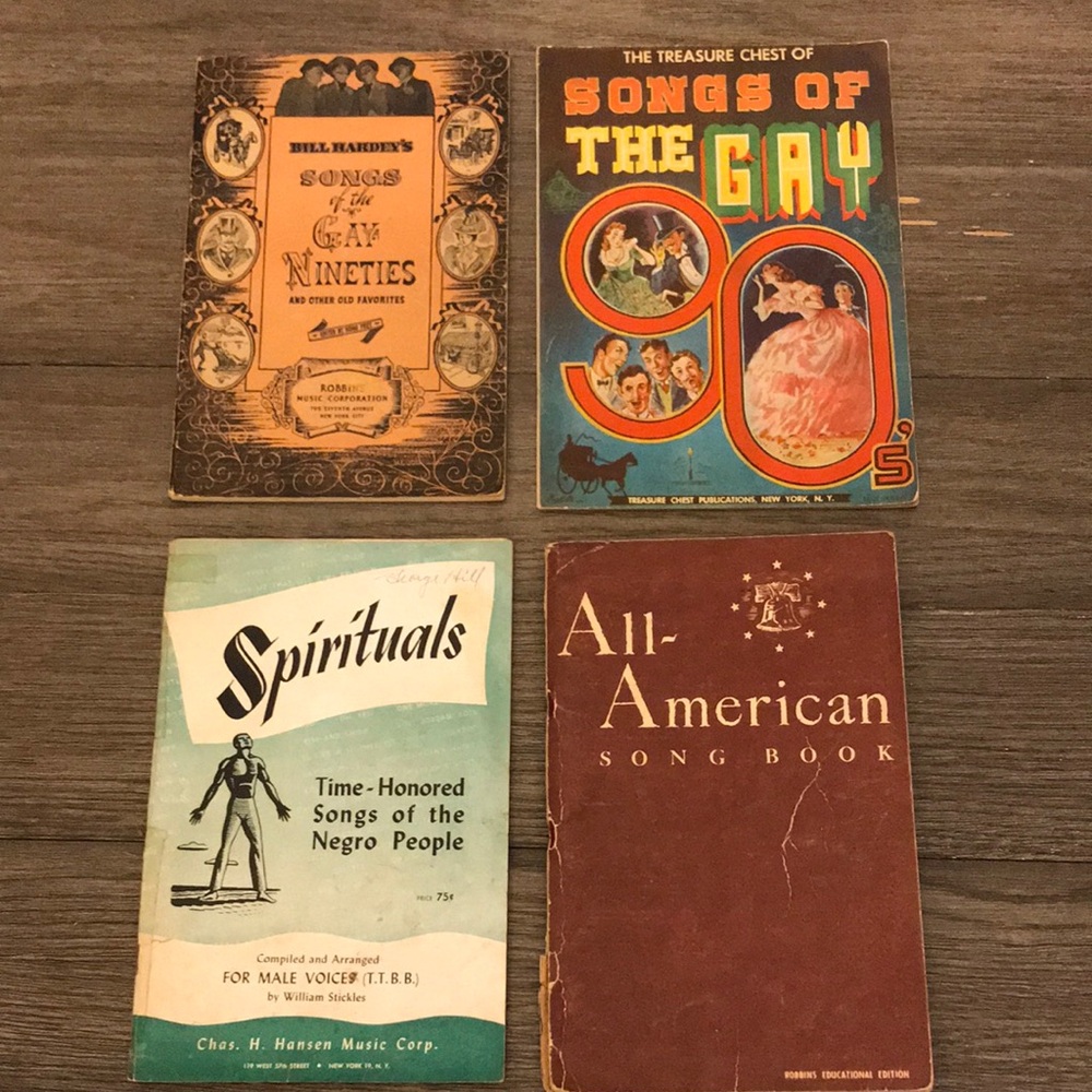 Vintage song book bundle 1940’s old favorites spirituals American 4 books